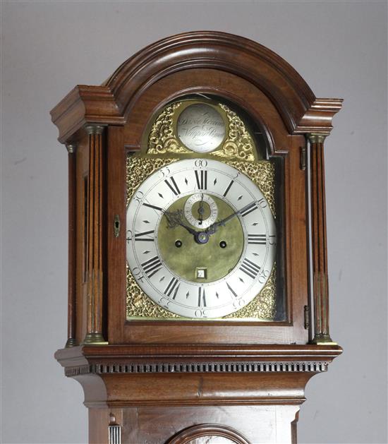 A mid 18th century and later mahogany longcase clock, Davie Steward, Newport Pagnell, H.206cm